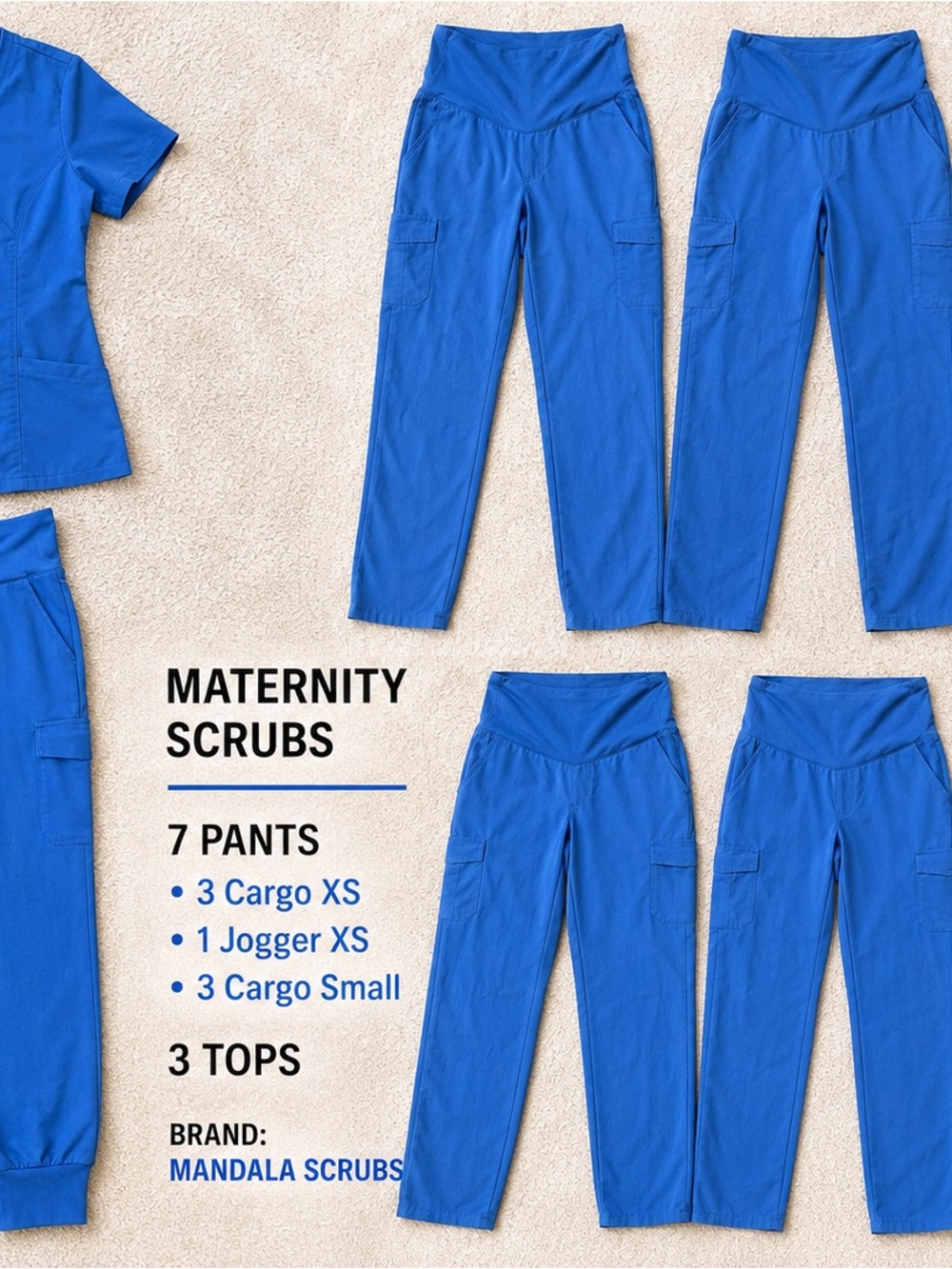 Mandala Maternity scrubs Ceil Blue